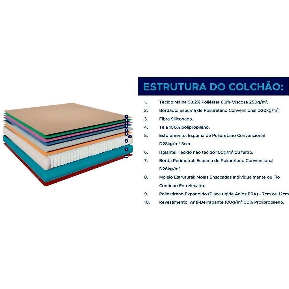 Conjunto Box Baú Queen Colchão Espuma Anjos Molas Ensacadas Masterpocket King Best Clean + Base Crc Suede Clean(158x198)