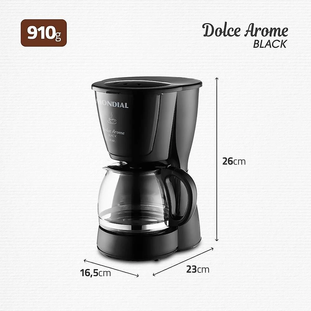 Cafeteira elétrica mondial dolce arome c-30 18 xícaras – preta 110
