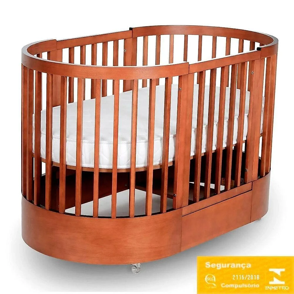 Berço Infantil Progressivo Wave 3 Em 1 Divicar Mel