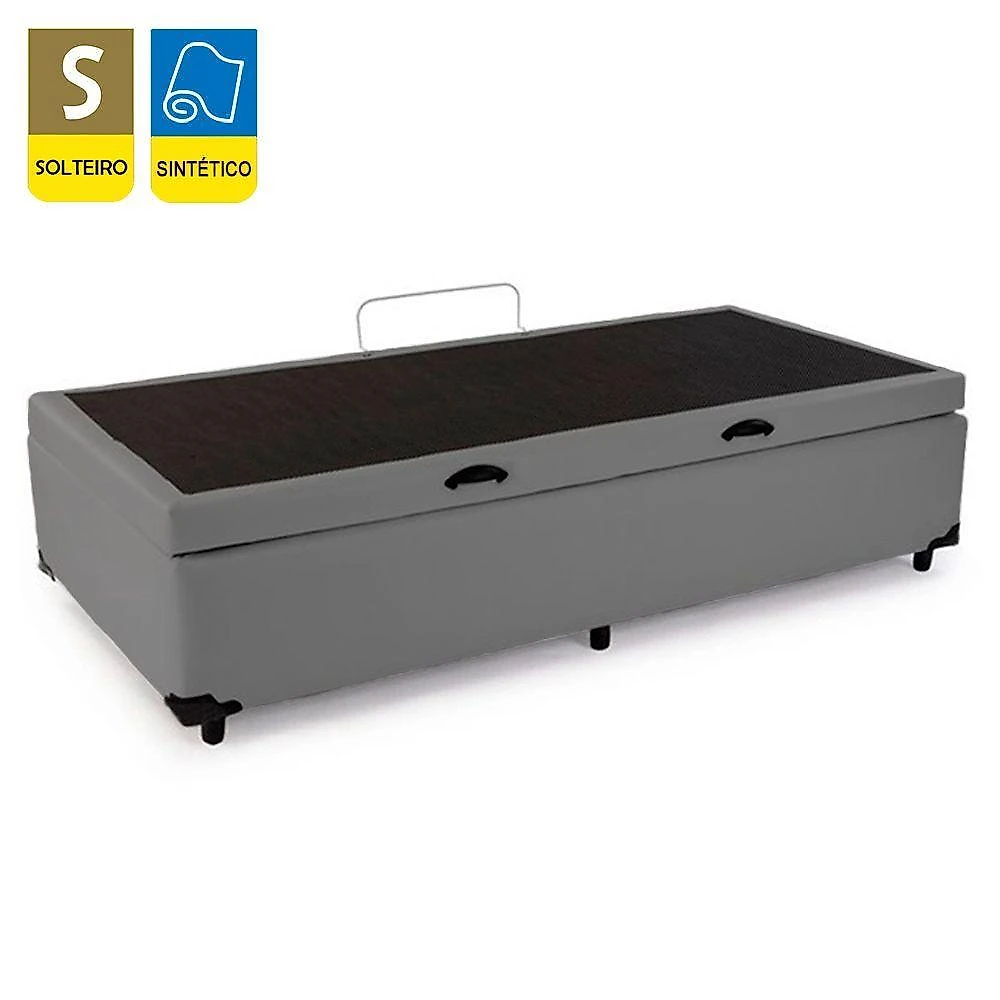 Cama Box Baú Solteiro Sintético + Colchão De Espuma D33 - Sereneprime - 88cm Cor:cinza