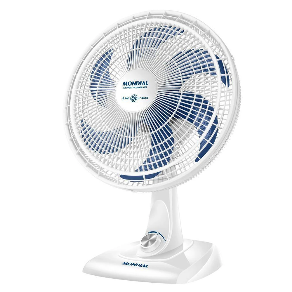 Ventilador de mesa mondial 40cm 6 pás 3 velocidades branco 110v