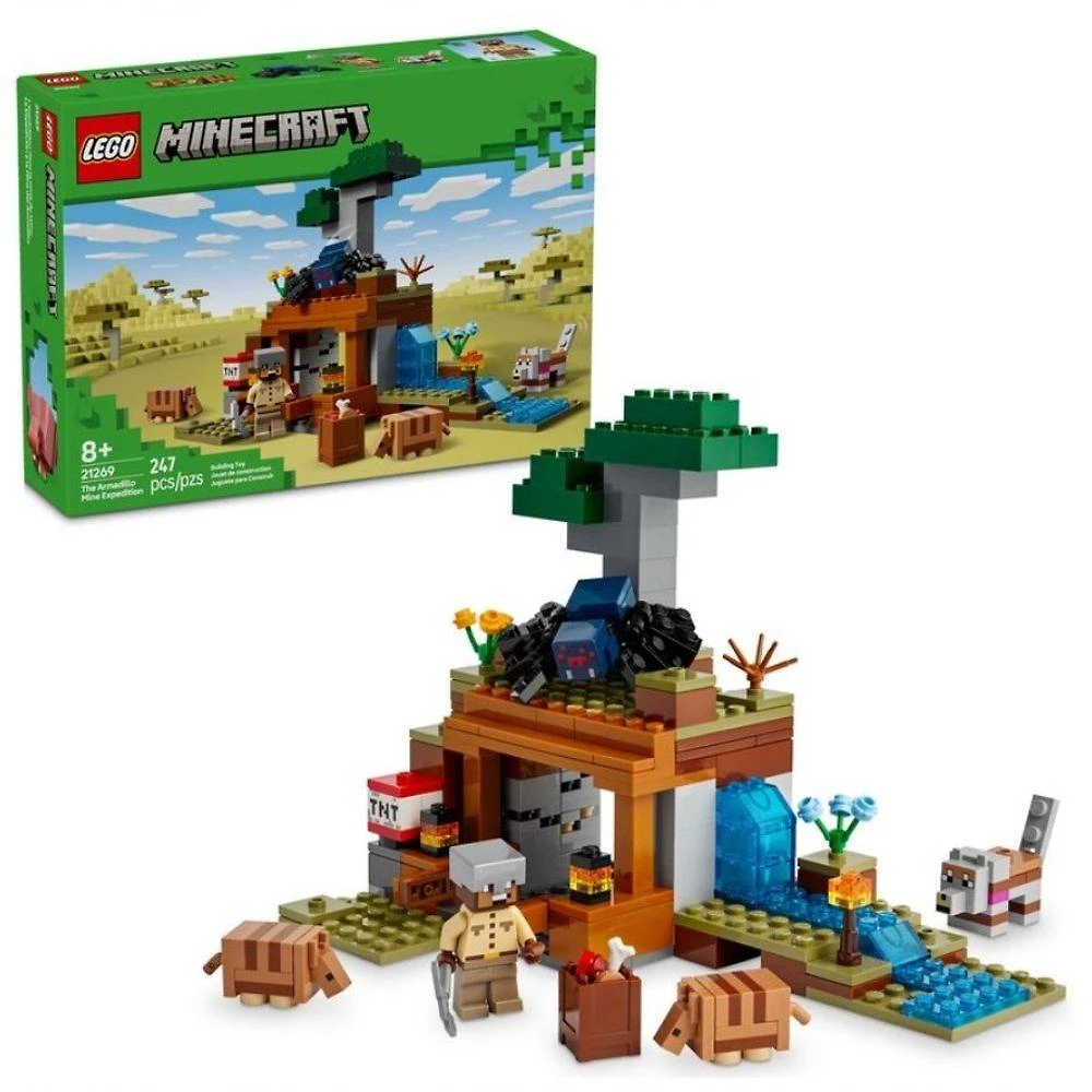 Conjunto de Brinquedos LEGO Minecraft 21269 Expedição à Mina Armadillo com Função TNT Lego