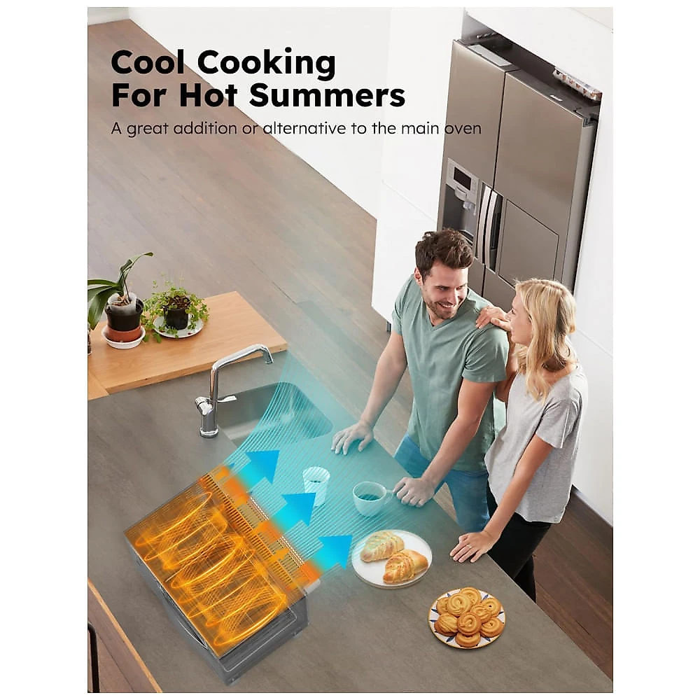 Forno Elétrico Nuwave Bravo XL Pro 30L Inox Air Fryer Convecção 100 Presets Sonda Digital 110V