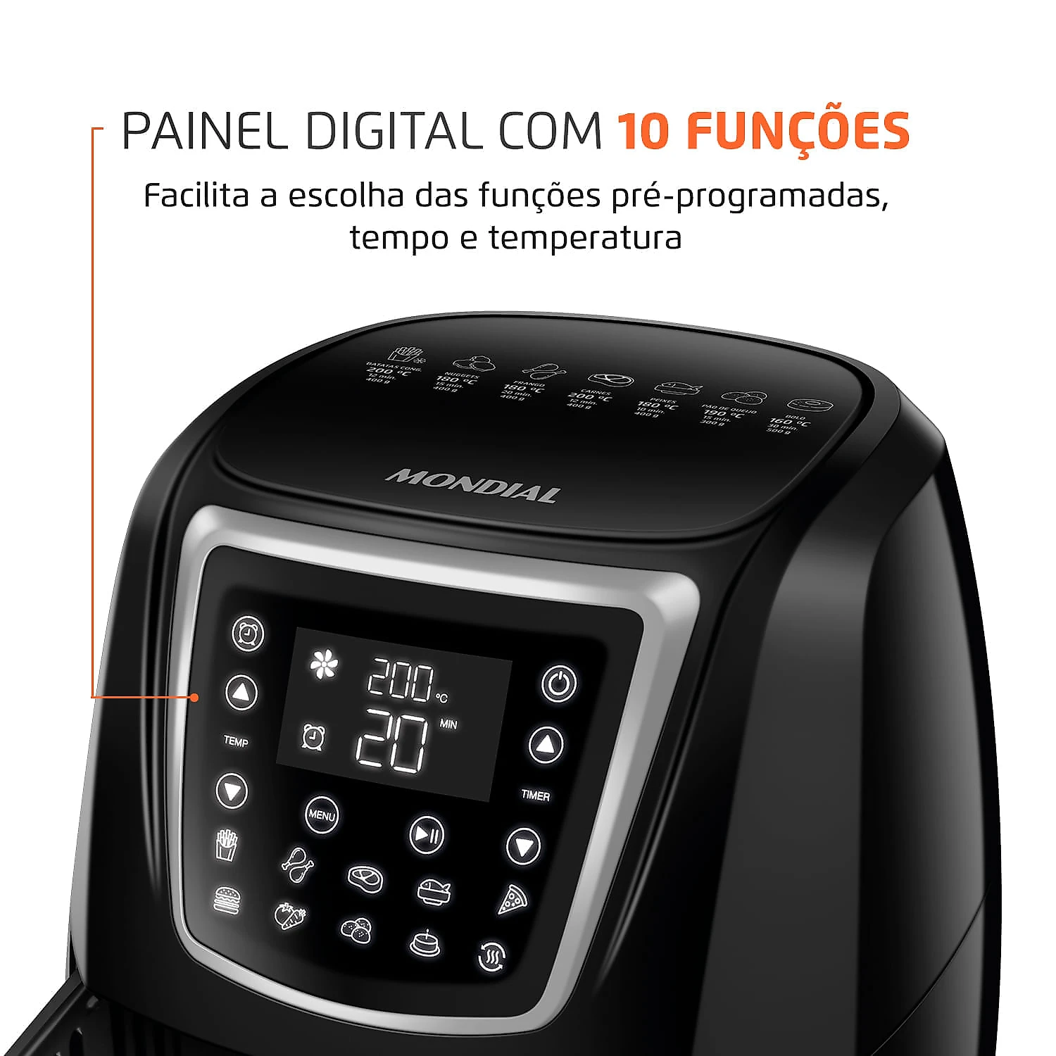 Fritadeira Sem Óleo Air Fryer 4 Litros AFN-40-DI Mondial AIR FRYER AFN-40-DI 127V/60Hz