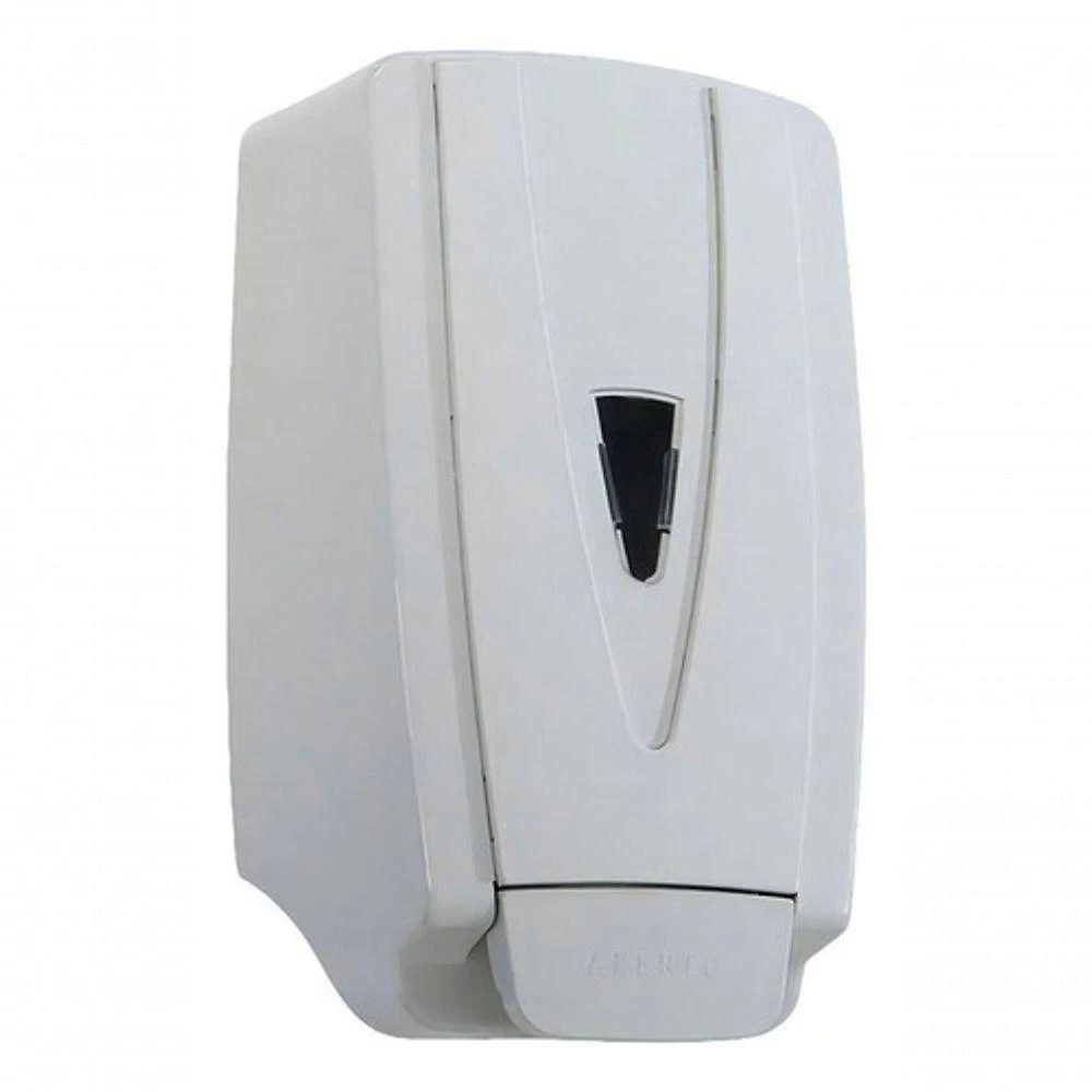 Saboneteira Unik com Reservatório 900ML em Plástico ABS Branco com Visor Transparente Higipack