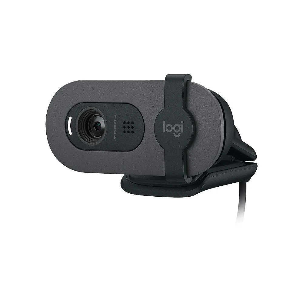 Webcam Logitech Brio 100 Full HD 30 FPS, Microfone, USB-A, Correção Automática, Grafite - 960-001586