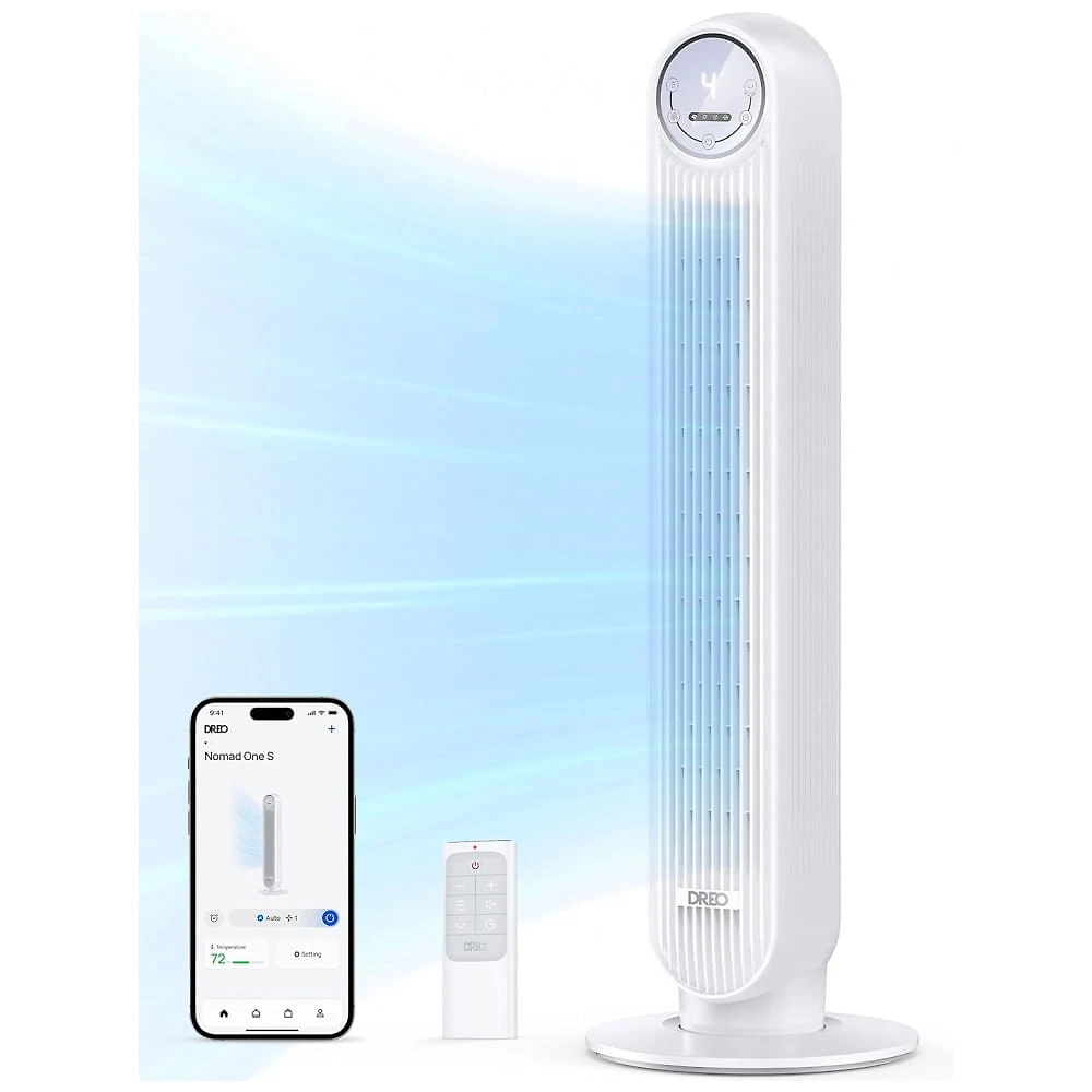Ventilador Dreo Tower com controle remoto, ventiladores silenciosos oscilantes inteligentes para quarto, ventilador...