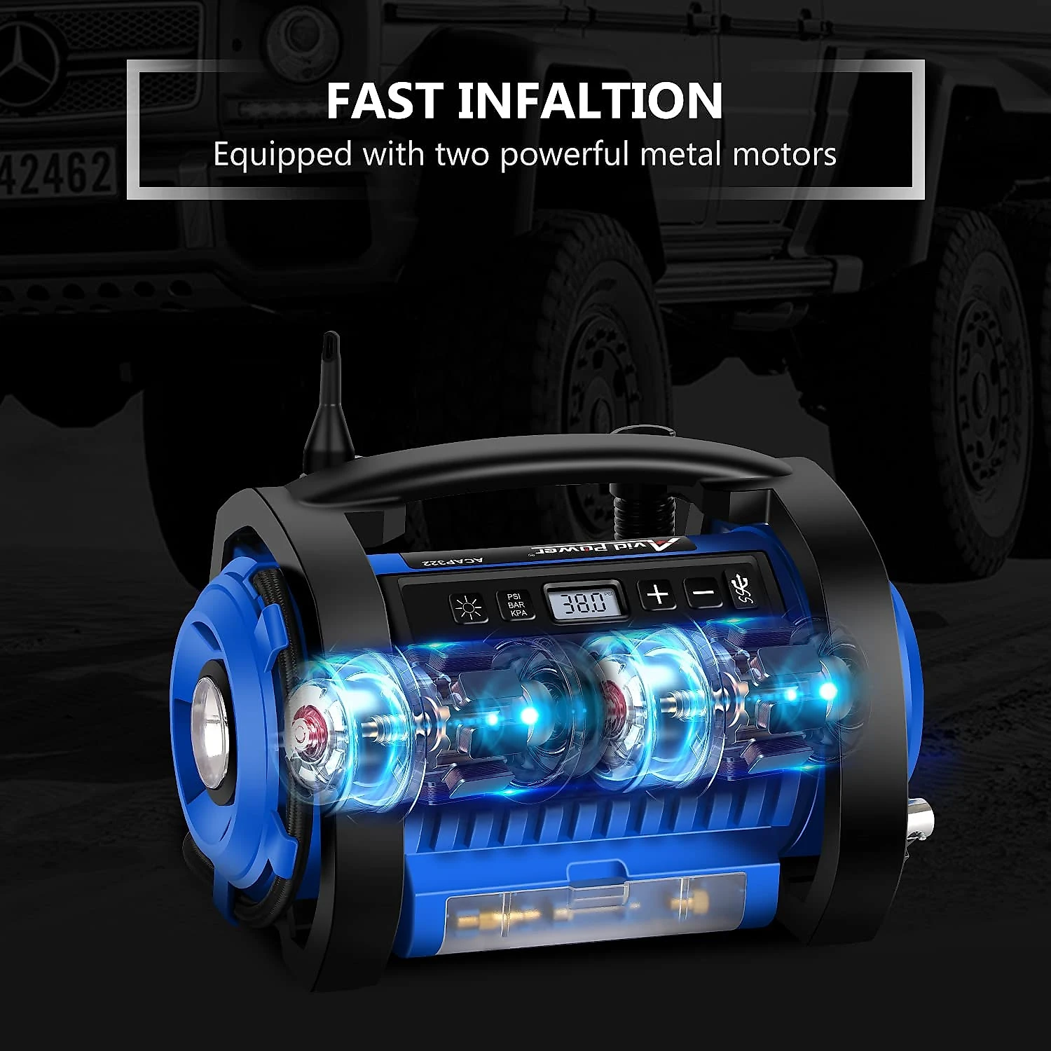 AVID POWER Compressor de Ar com Bateria Recarregável 20V12V 30PSI Azul