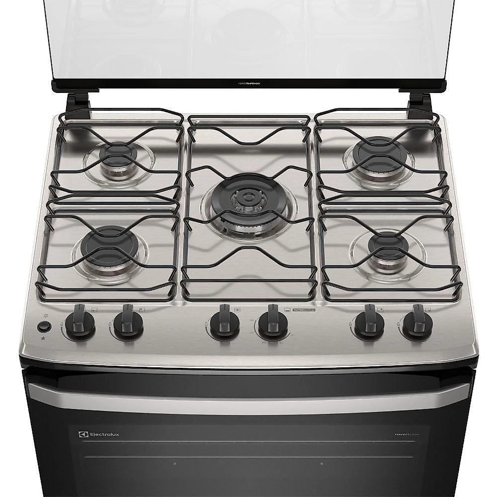 Fogão de Piso 5 Bocas Gás Electrolux FE5IW Mesa Inox Acendimento Automático Branco 65L
