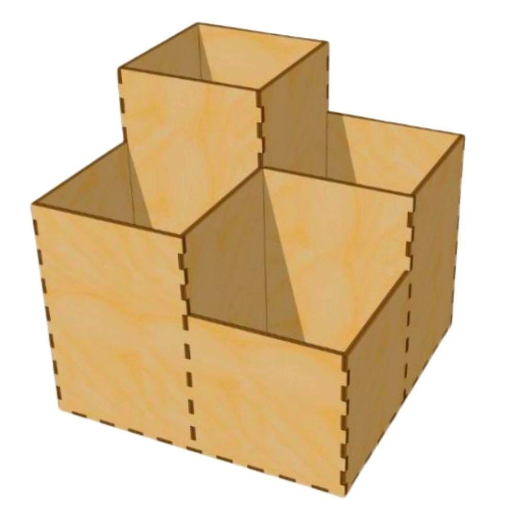 Organizador de Lápis e Canetas Lenobre MDF 3mm Corte a Laser 20cm X 20cm