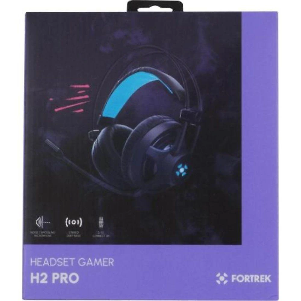 Headset Gamer Fortrek H2 P2 Adaptador USB LED Preto