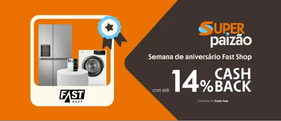 Fast shop com até 14% de cashback