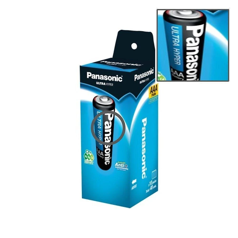 Pilha Comum AAA Tubo com 40 Unidades para Eletrônicos de Baixo Consumo Panasonic webcontinental-7896067203040