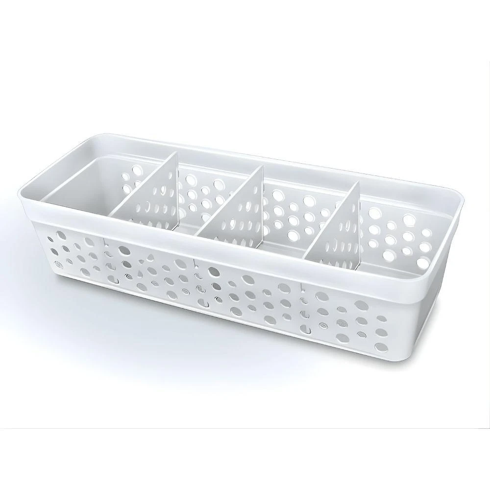 Organizador com 3 Divisórias Transparente em Plástico para Escritório Cristal Usual Plastic