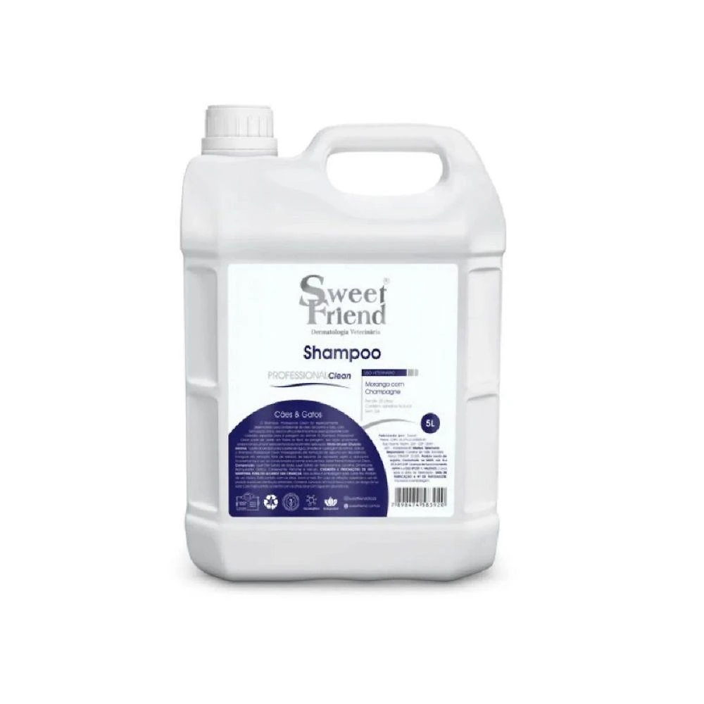Shampoo para Pets Sweet Professional Clean Morango Champagne 5L