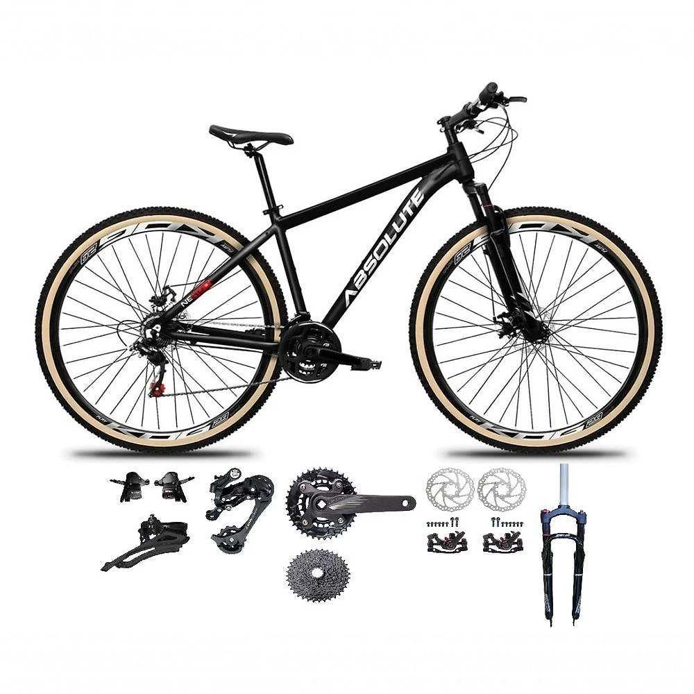 Bicicleta Aro 29 Absolute Nero 5 Kit 2x9 Gta Sunrun K7 Freio A Disco Garfo Com Trava Preto 19