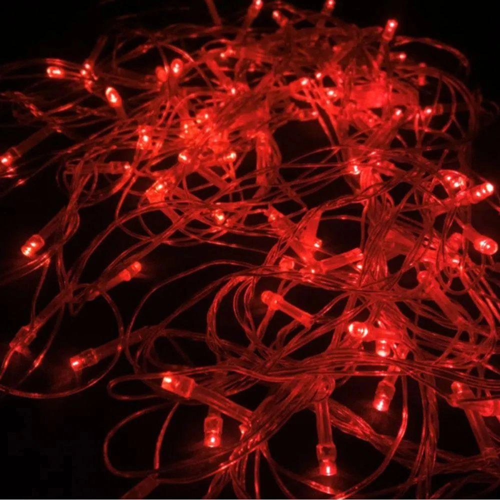 Pisca Natalino Cordão 100 Leds 10m 110V para Uso Interno Vermelho OEM