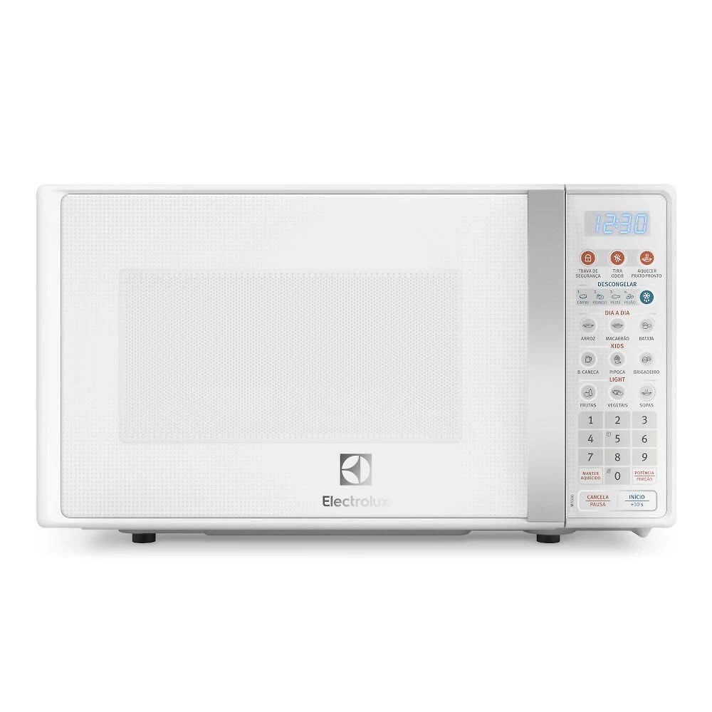 Micro-ondas Bancada Electrolux MTO30 20L 1000W Menu Light Kids Descongelar Branco 220V