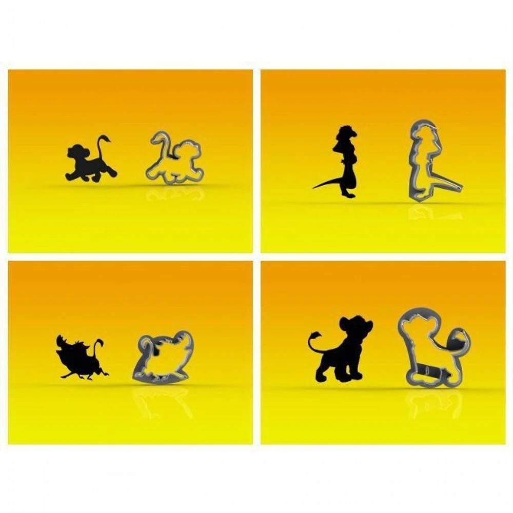 Cortador Kit Rei Leão em Plástico PLA 6CM Transparente 4 Personagens HB Formas e Cortadores