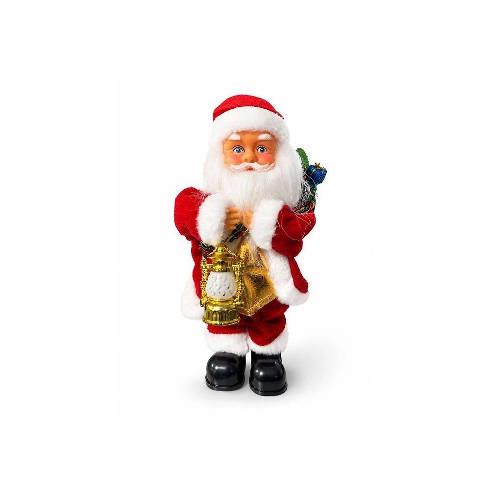 Papai Noel Dançante BR2501 com Música e Lampião Iluminado Vermelho e Branco