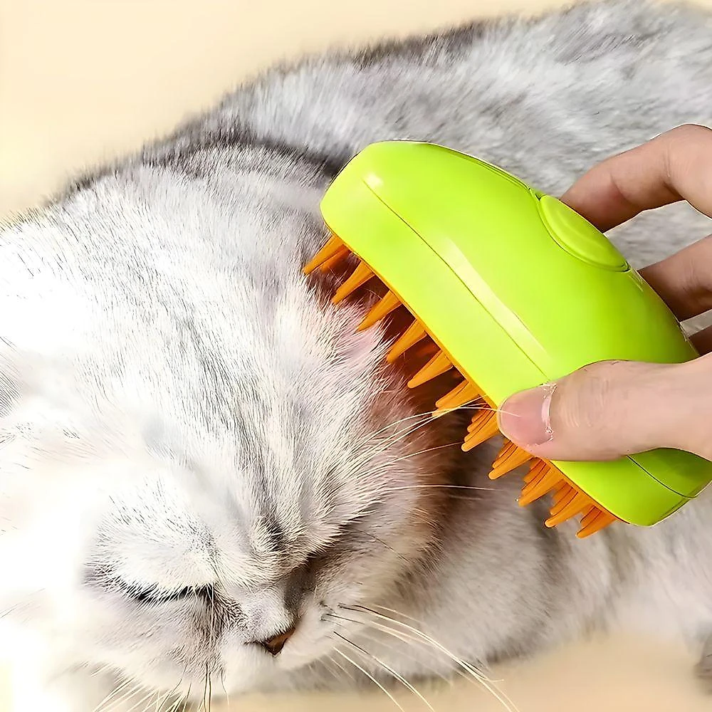 Escova a Vapor para Pets Utimix 3 em 1 para Higiene de Cães e Gatos Branco