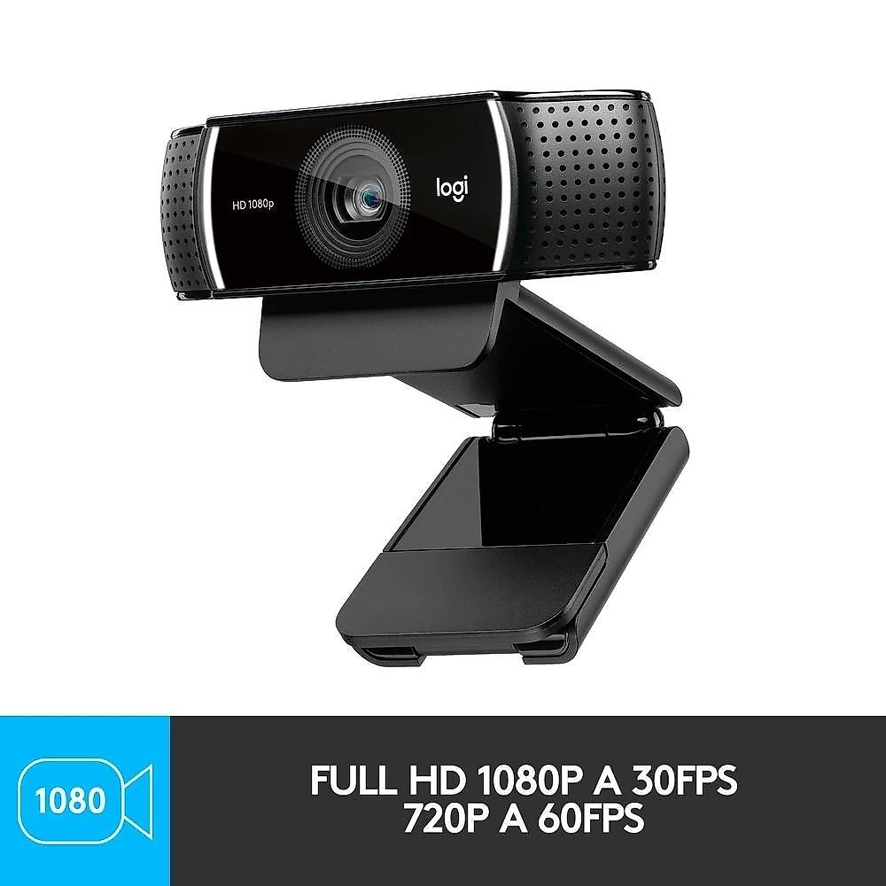 Webcam Full HD Logitech C922 Pro Stream com Microfone Embutido, 1080p e Tripé Incluso, Compatível Logitech Capture - 960-001087