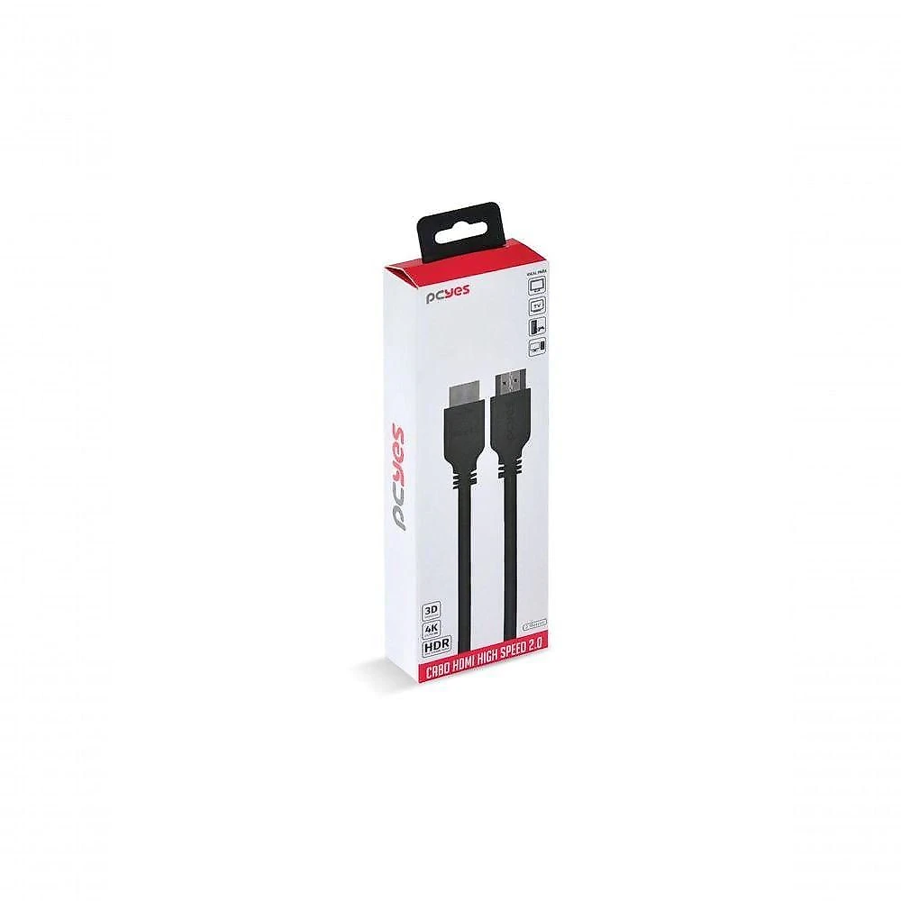Cabo HDMI 2.0 4K 30AWG 2 Metros PHM20-2 Puro Cobre para Dispositivos HDMI Pcyes
