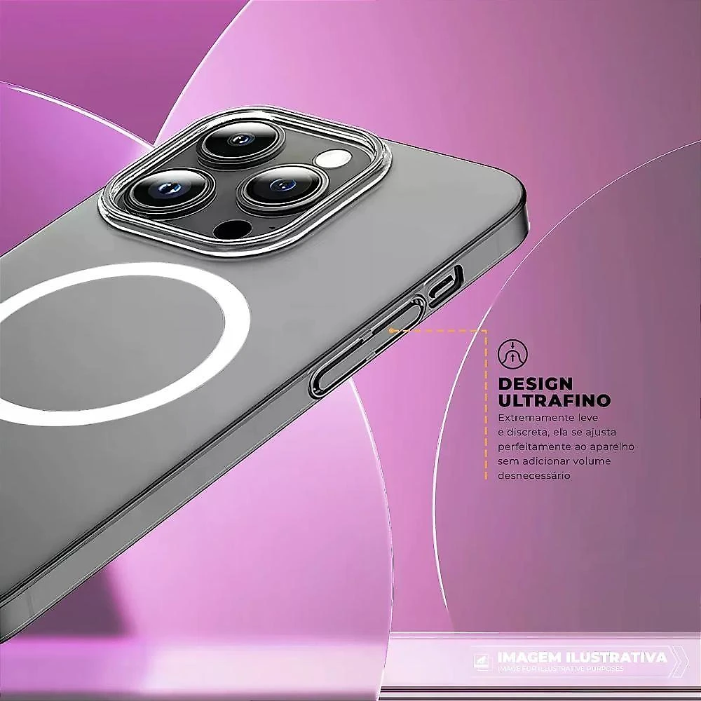 Capa Case Capinha Para Iphone 16e - Crystal Slim Magsafe - Não Amarela - Transparente - Gshield