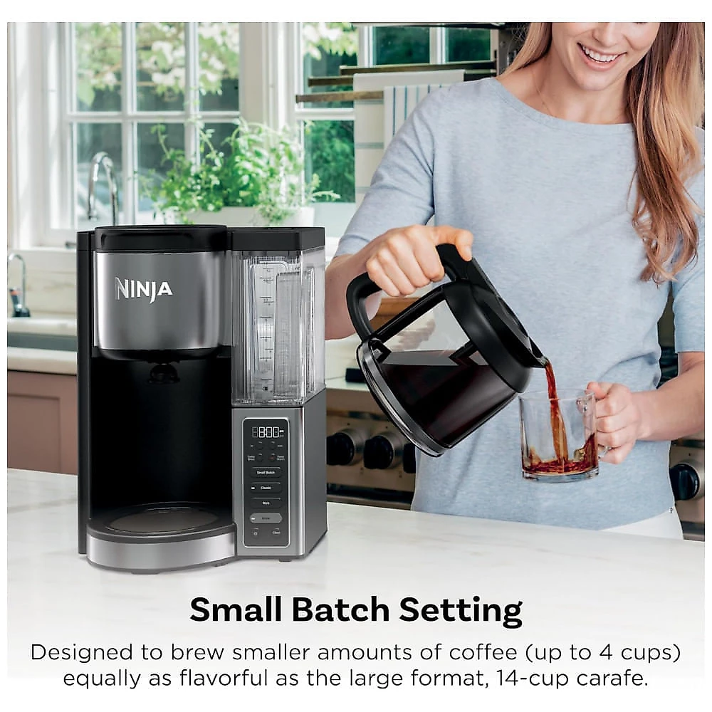 Cafeteira Programável Ninja Fresh Brew Premium XL Jarra de Vidro 14 Xícaras (2,1 L) Aço Inox