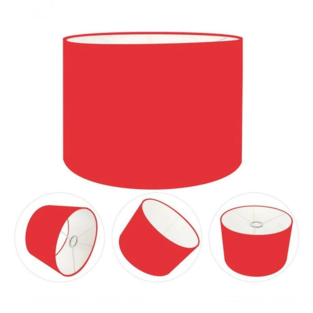 Cúpula Abajur E Luminária Cilíndrica Vivare Cp-7017 ø40x21cm - Bocal Nacional Vermelho