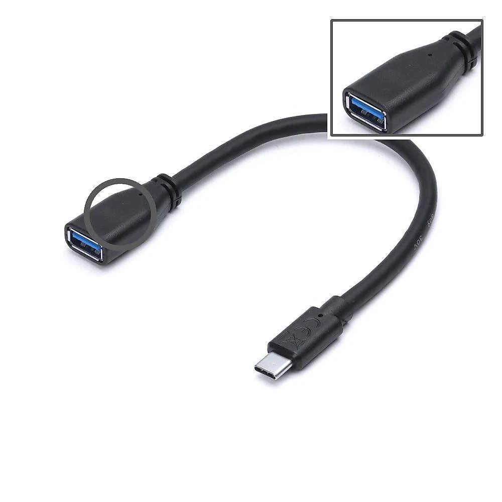 Cabo Adaptador OTG USB 3.0 Tipo C para USB Fêmea Preto Vinik 5GBPS