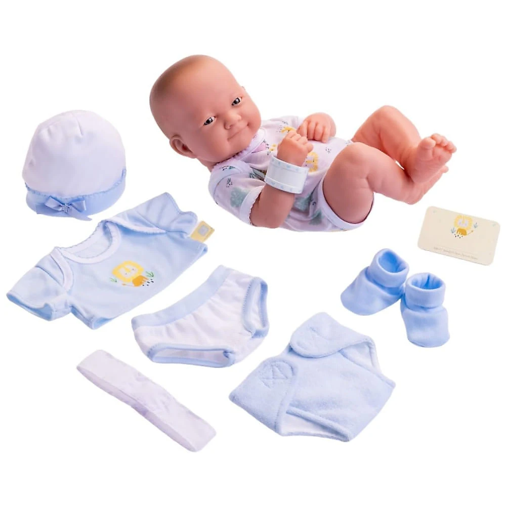 Bebê Recém-Nascido Newborn,  Boneca Bebê La Newborn Nursery 35,5 cm da JC Toys - Conjunto Inclusivo de 8 Peças