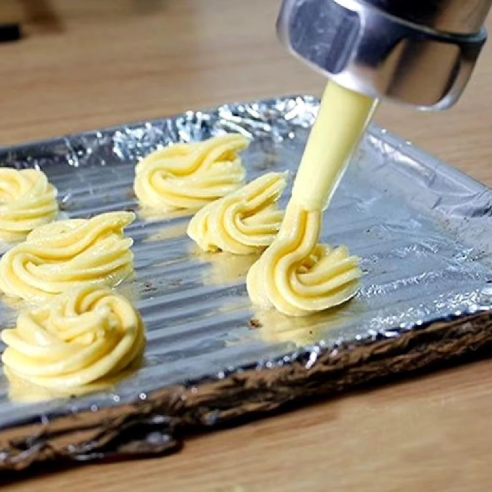 Kit Máquina de Fazer Biscoito Cookie Press Decoração Bolacha e Cookies em Alumínio Versatilidade