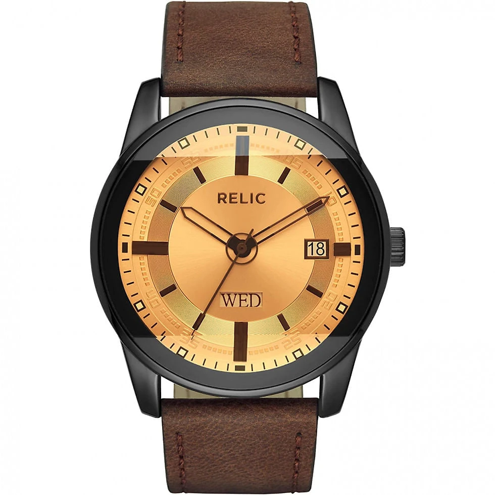 Relic by Fossil ZR11861 Relógio Masculino Analógico Quartzo de Couro, Marrom