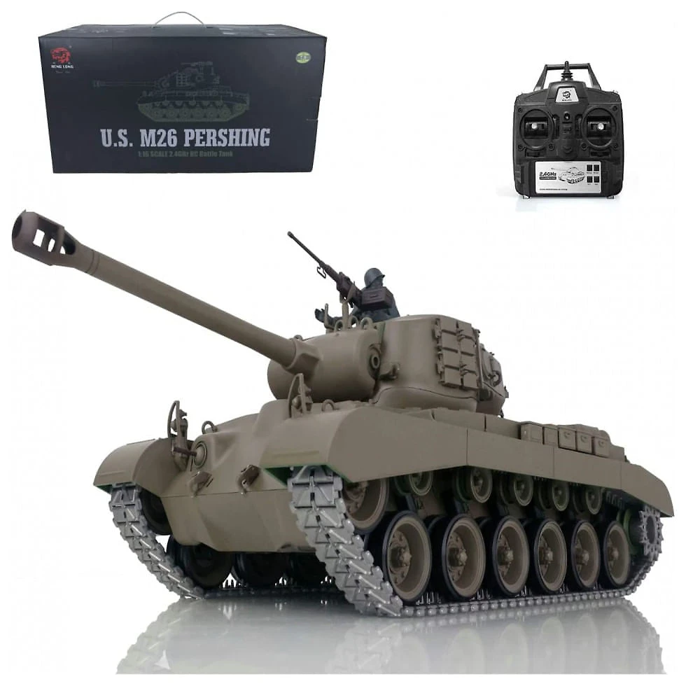 Tanque de Guerra TOUCAN RC HOBBY M26 Pershing com Controle Remoto, Escala 116, Verde