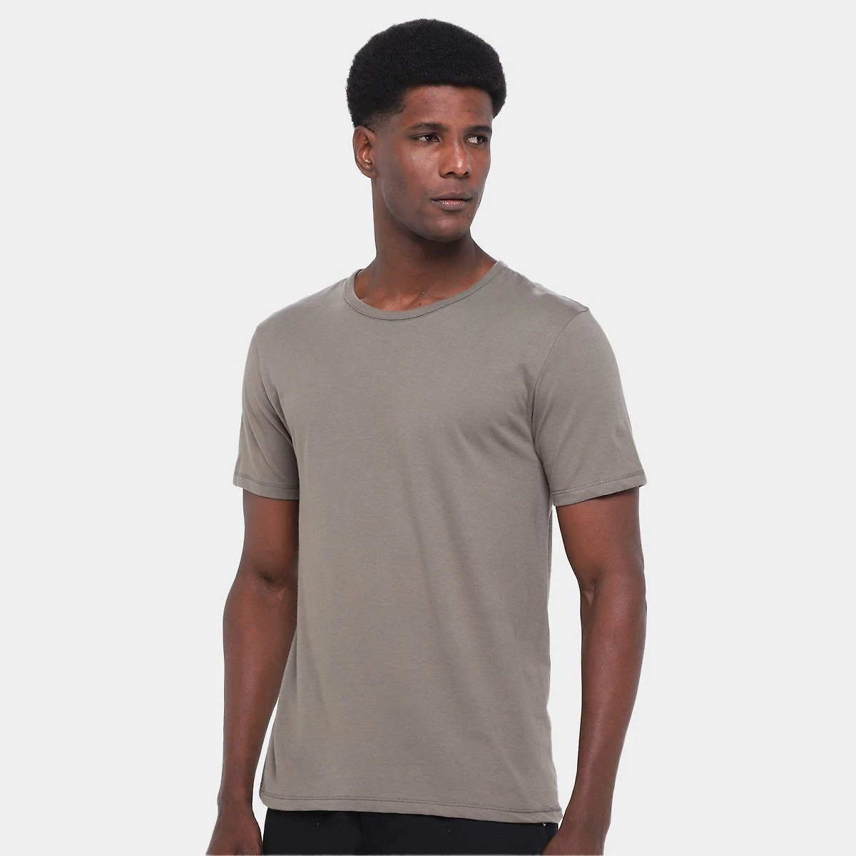 Miniatura Kit Camiseta Hering C/ 3 Peças Masculina Verde+Bege - G