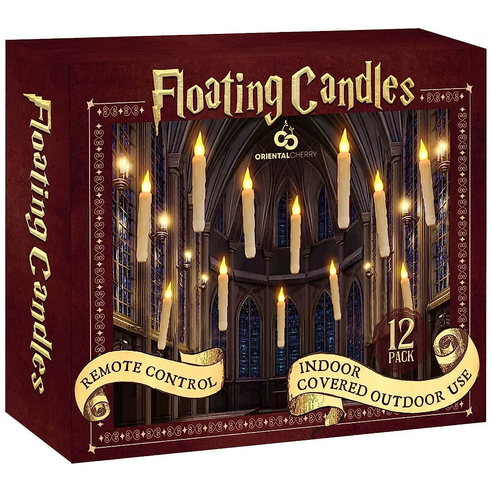 Kit Velas Flutuantes LED com Controle Remoto, 12 Unidades para Halloween
