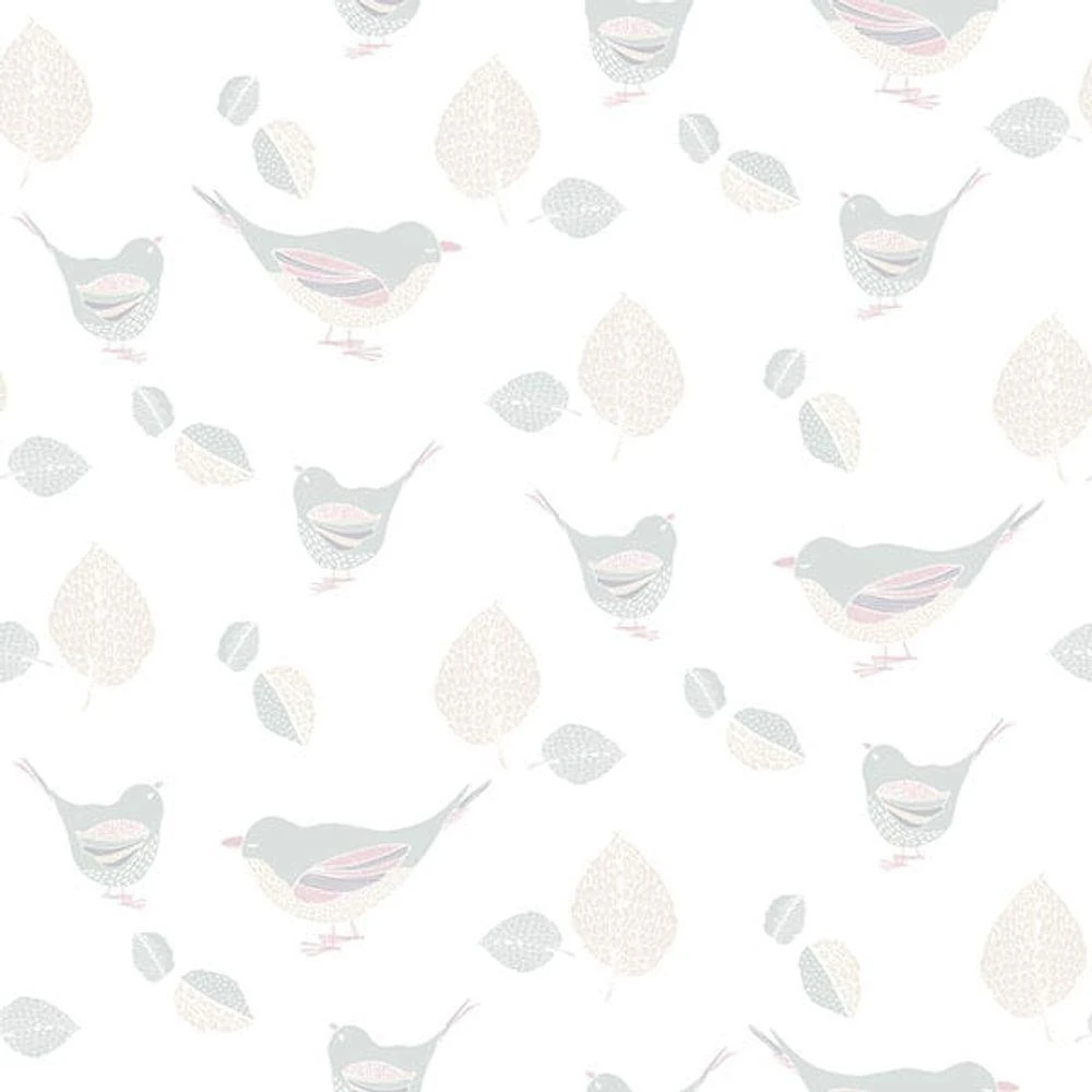 Papel De Parede Just 4 Kids Passarinhos G56540 - Rolo 10m X 0,52m
