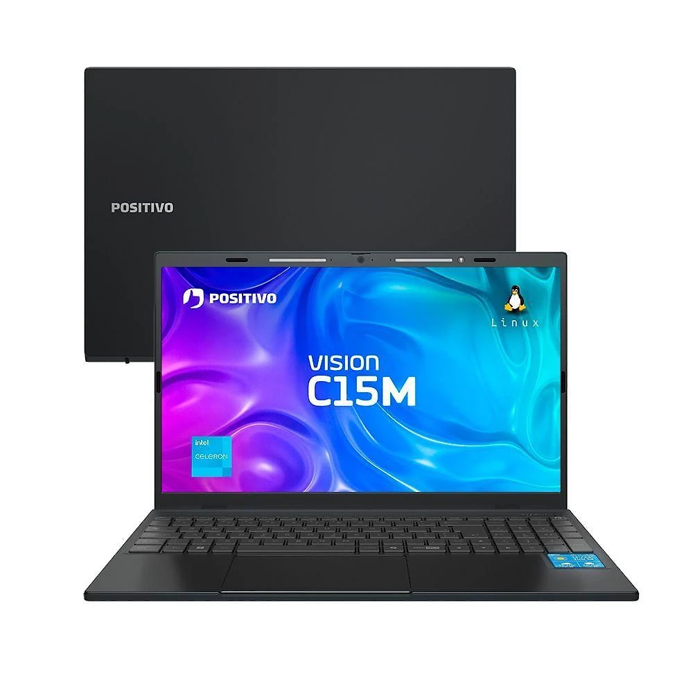 Notebook Positivo Vision C15M Celeron N4500 8GB 128GB 15.6 Pol FHD IPS Cinza