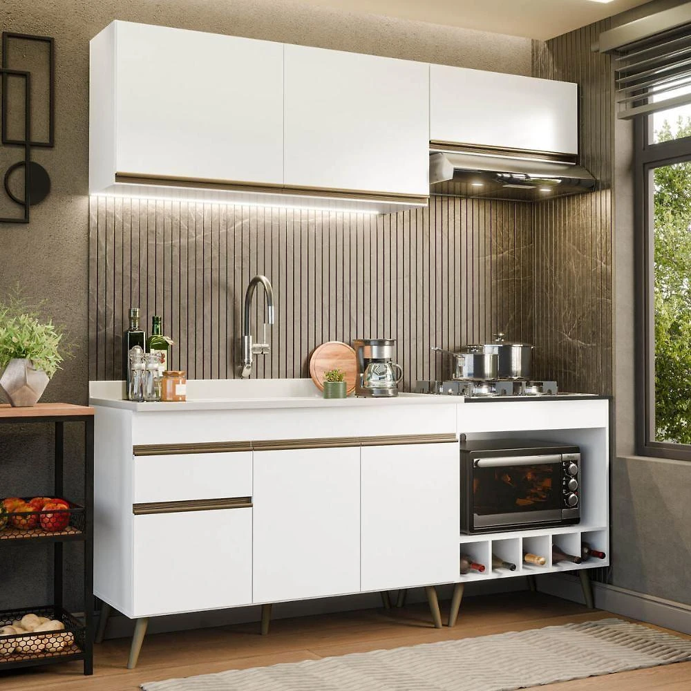 Cozinha Modulada Compacta Florença 6 Portas 1 Gaveta MDP 190CM Multimóveis