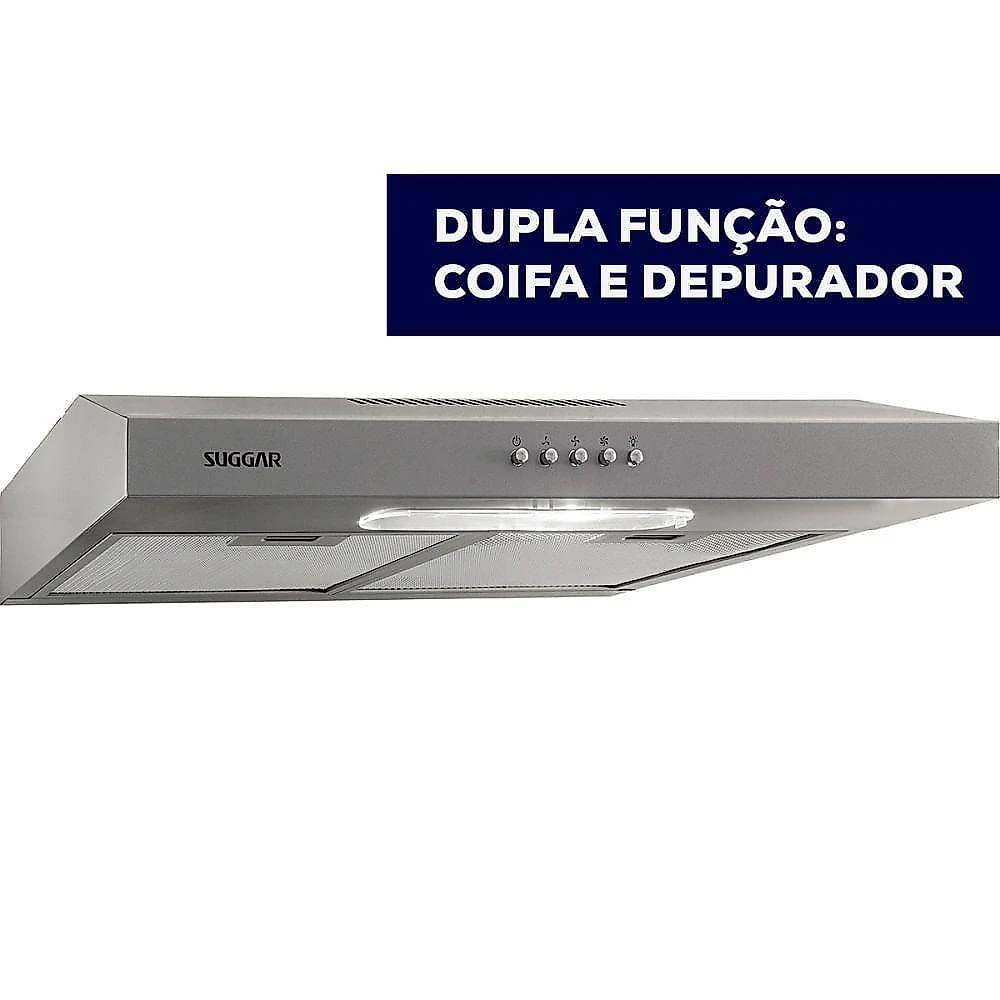 Depurador Slim Suggar Dps161pr 60cm 3 Velocidades Prata 127v