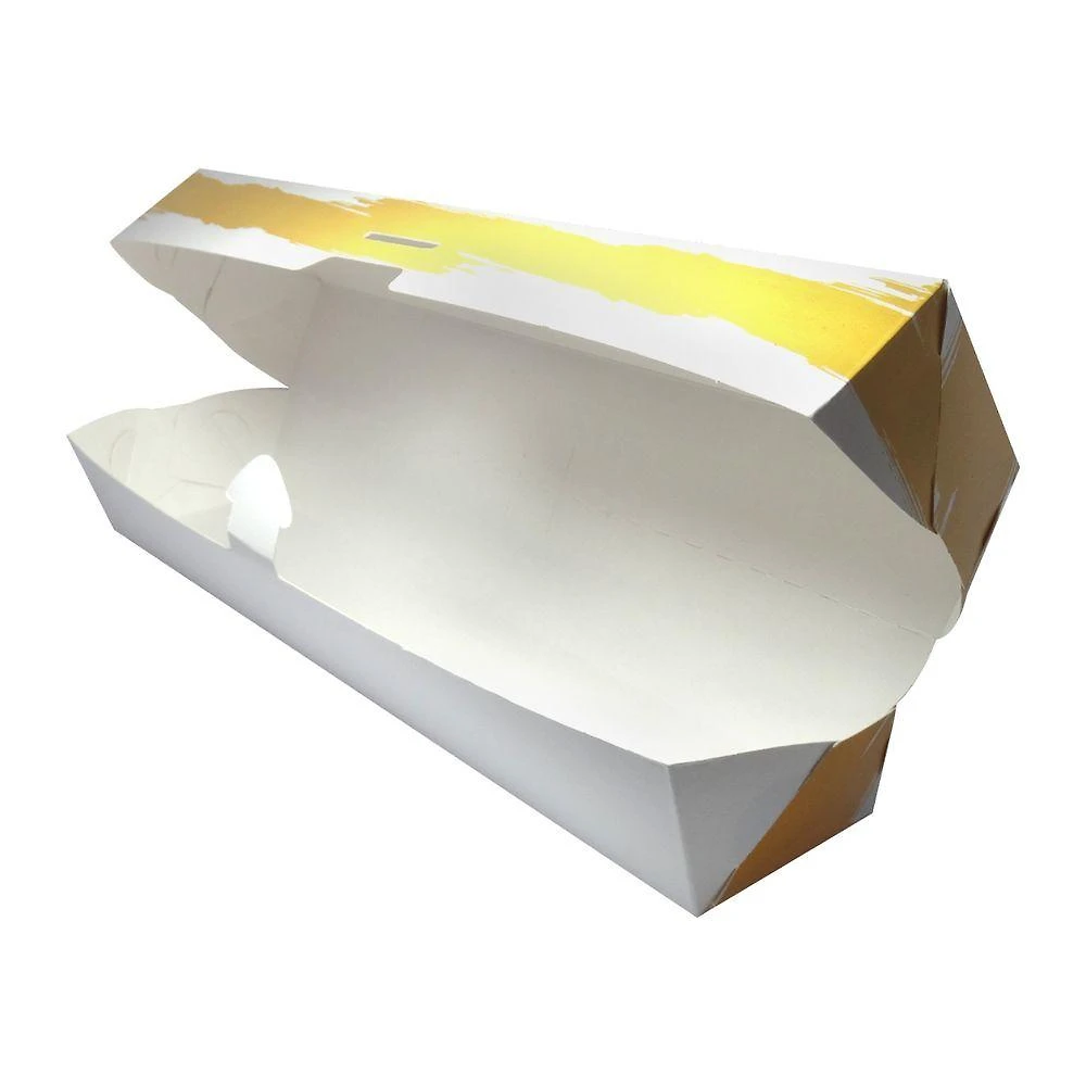 Embalagem para Alimento Box Grande Fechada para Hot Dog e Lanches Maiores Branco