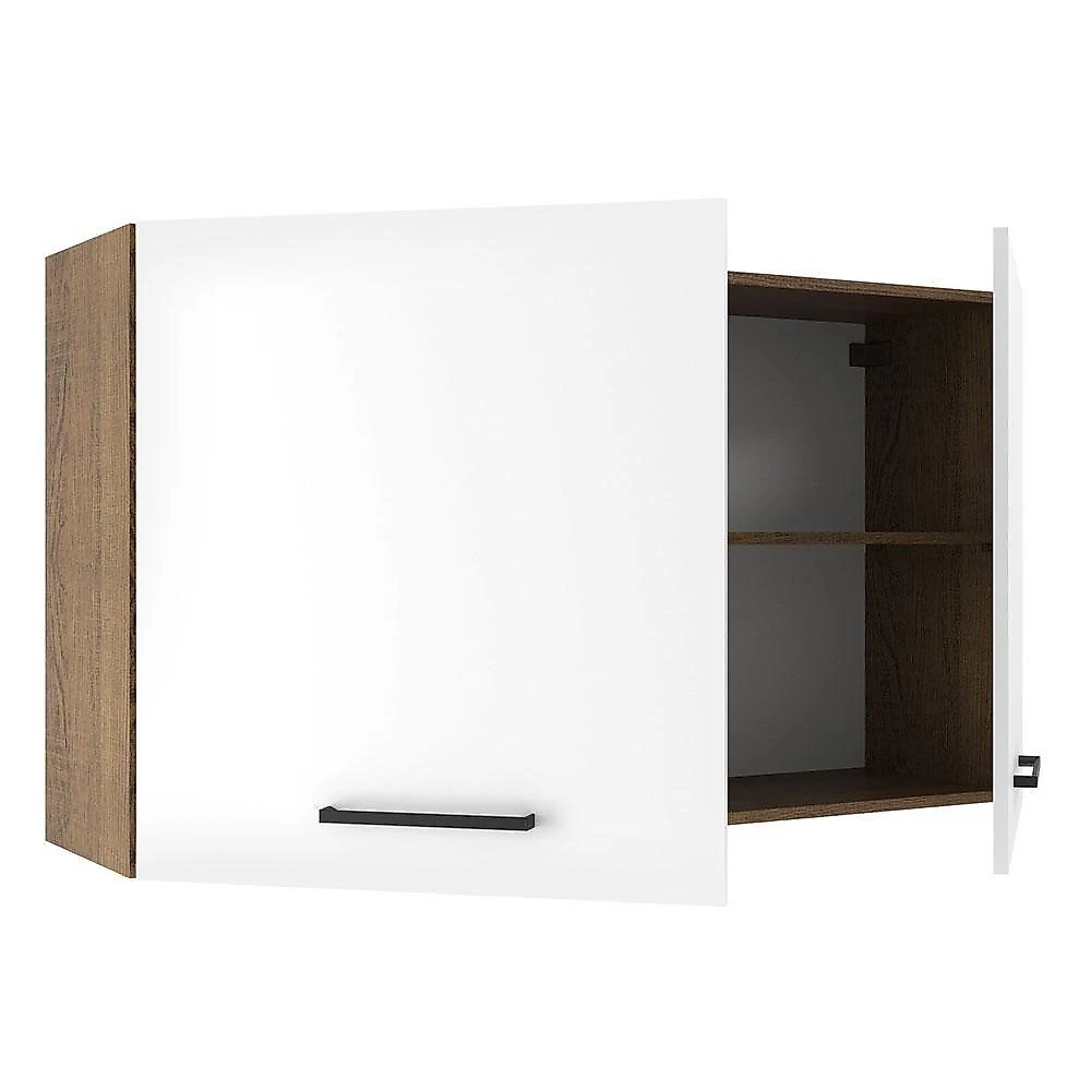 Armário Aéreo Multiuso 120cm 2 Portas Rustic/branco Agata Madesa Rustic/branco