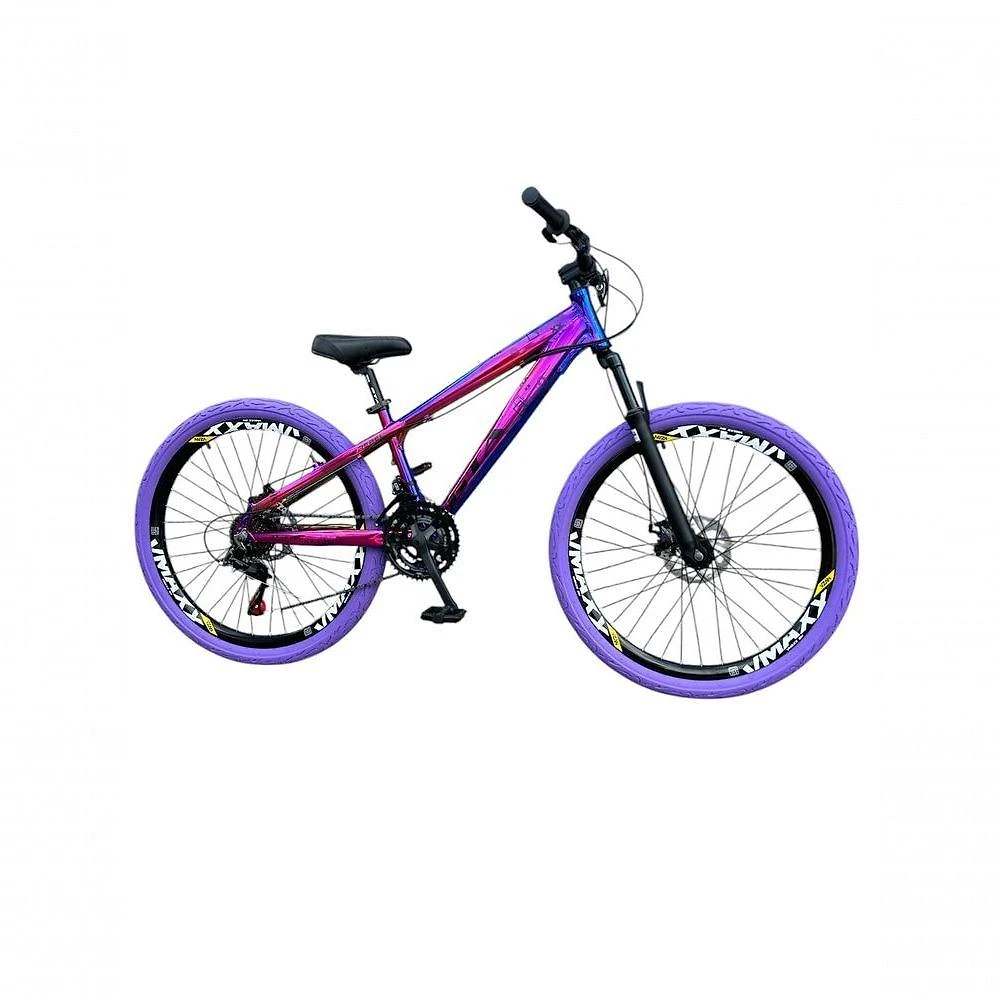Bicicleta 26 Gta Rebel Freeride Cor Camaleão 21v Aros Vmaxx Freio A Disco Pneu Flame Roxo