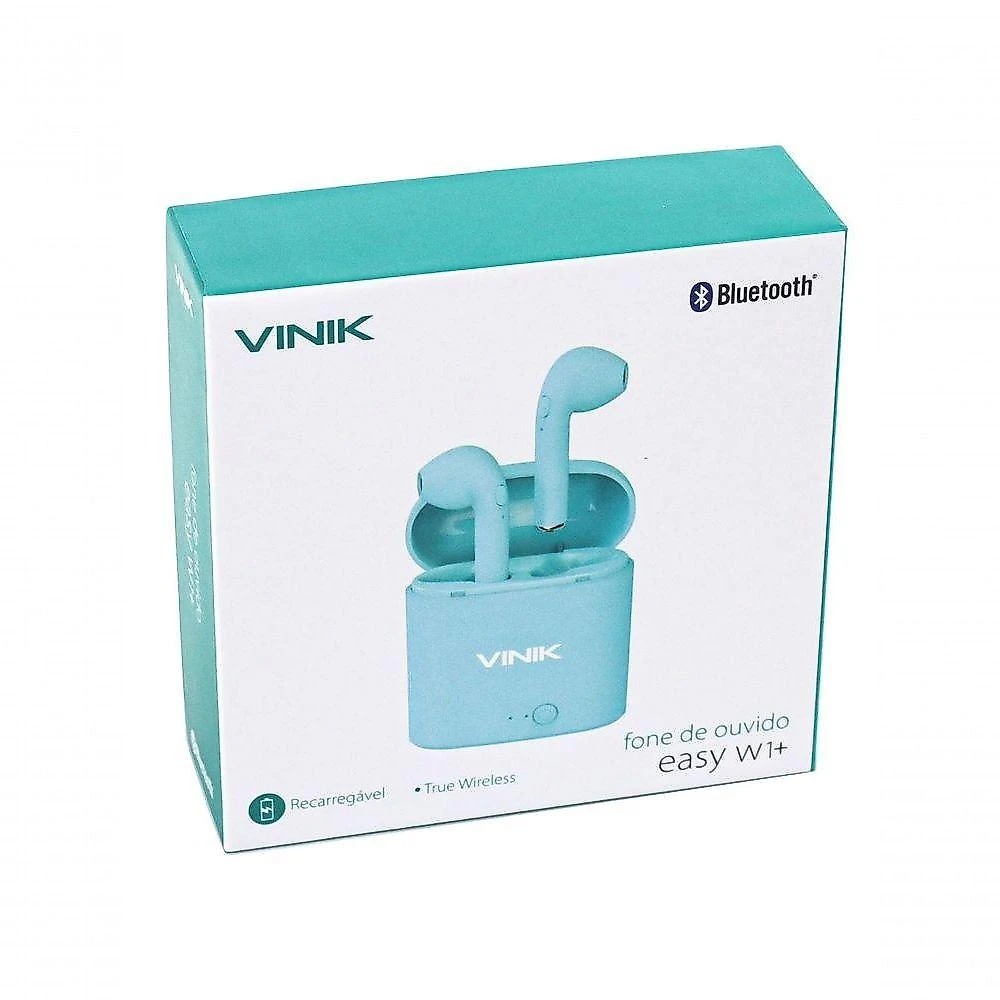 Fone de Ouvido Bluetooth Vinik Easy W1+ TWS True Wireless Estéreo Real V5.0+EDR Azul