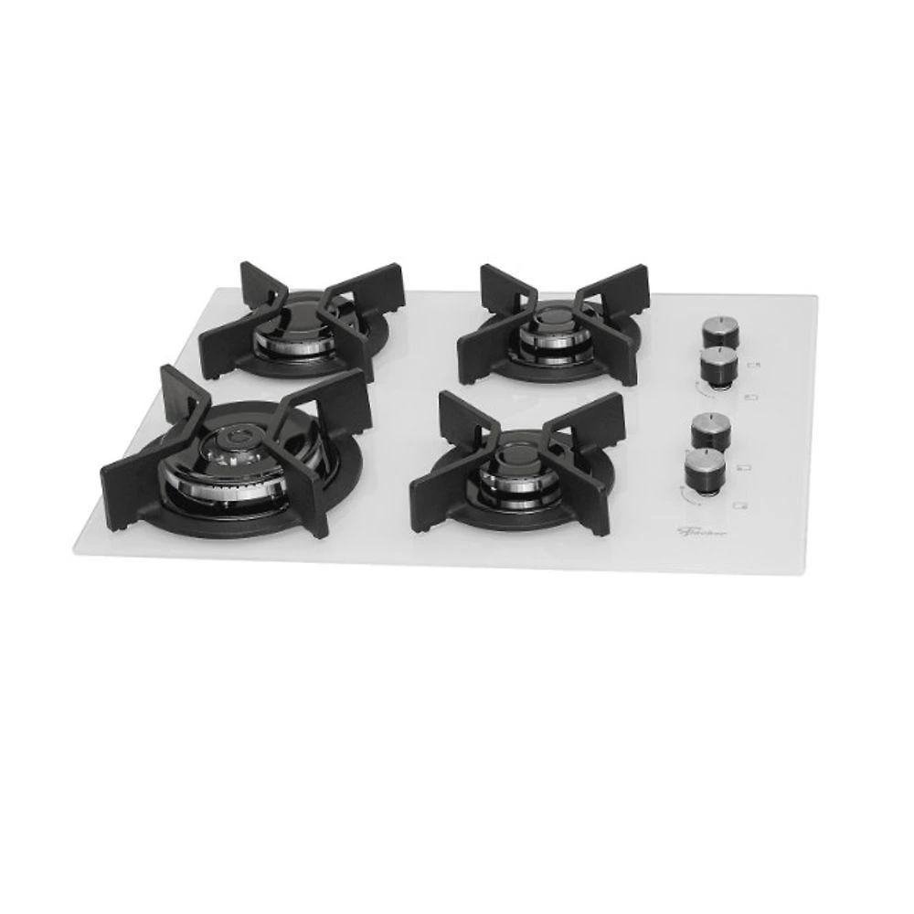 Fogão Cooktop Fischer 4Q TC Infinity Gás Mesa Vidro Branco Bivolt