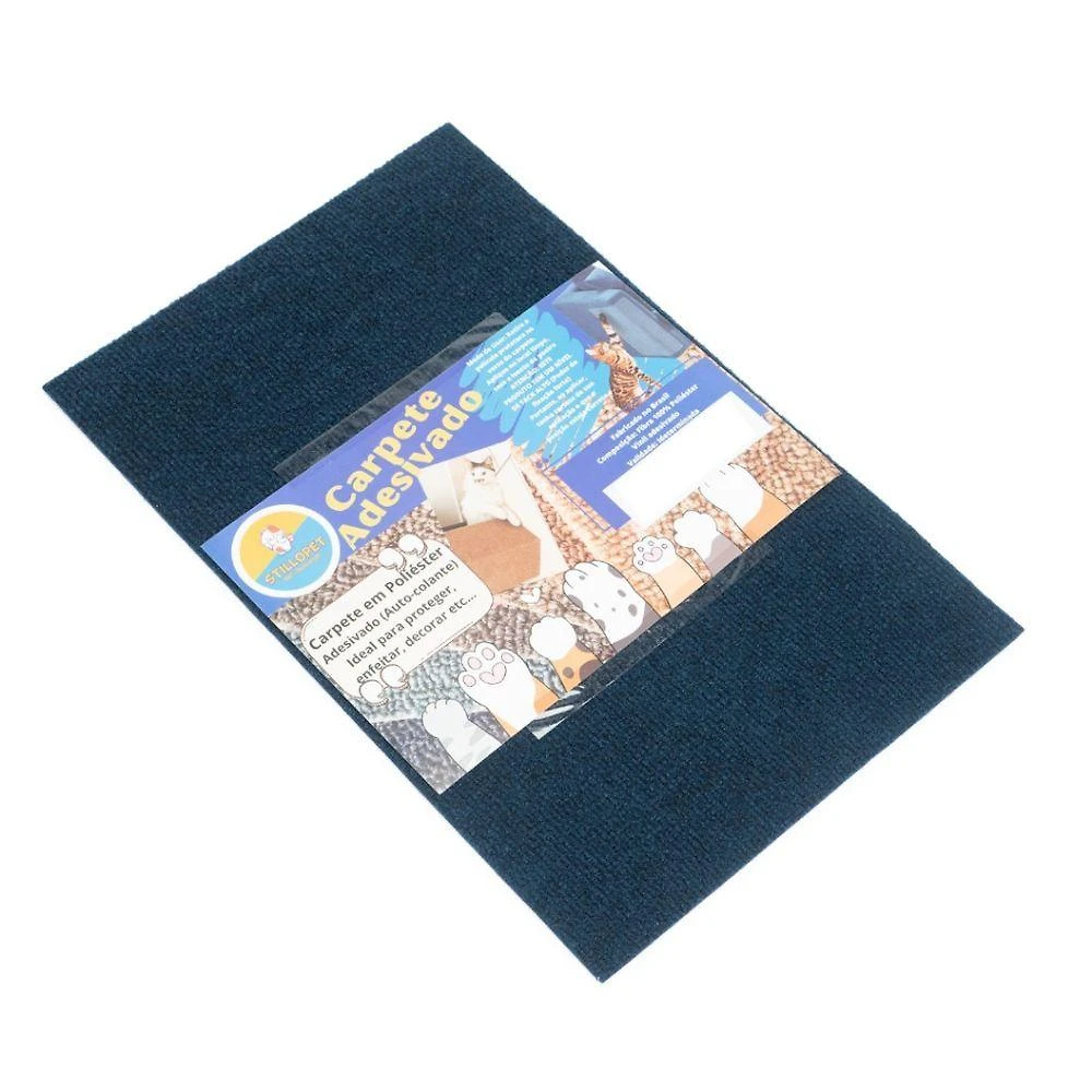 Arranhador Adesivo para Gato OEM em Carpete 100% Poliéster Azul 48x30cm 1 Unidade