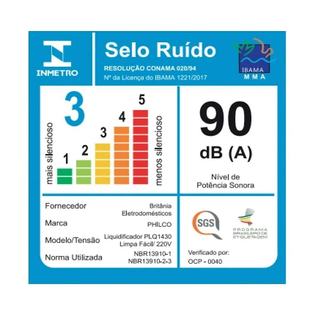 Liquidificador Philco PLQ1430, 3 Litros, Preto  110 Volts