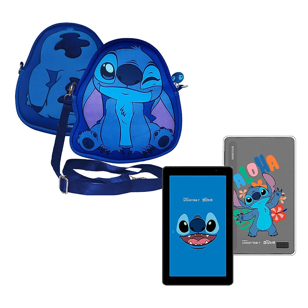 Tablet Positivo Vision TAB 7 Stitch + Capa e Bolsa - Octa-Core 3GB RAM 64GB Android 14 Go Wi-Fi Tela 7” IPS – Preto