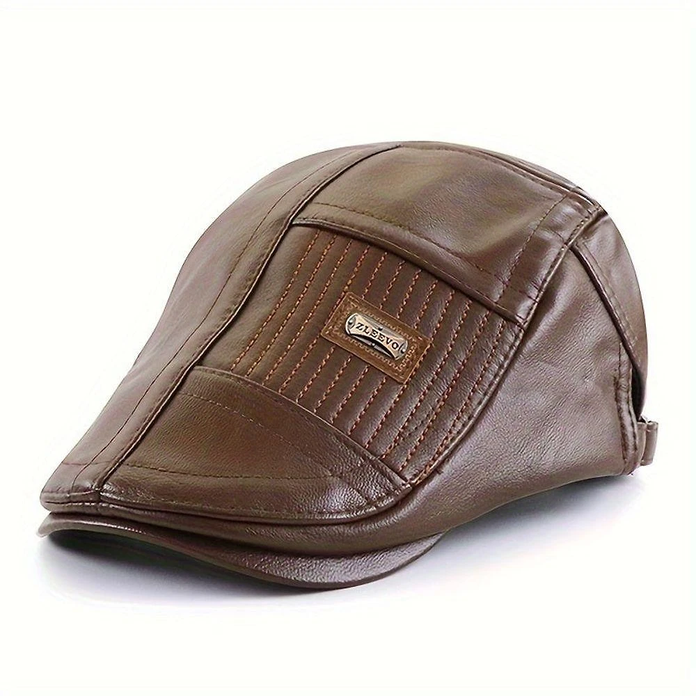 Boina De Couro Sintético Estilo Duckbill, Padrão Unissex, Opção Ideal Para Presentes Marrom Claro